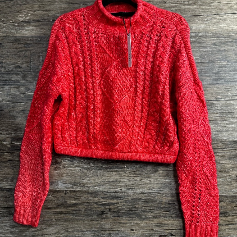 Sanctuary Red Cable Knit Sweater